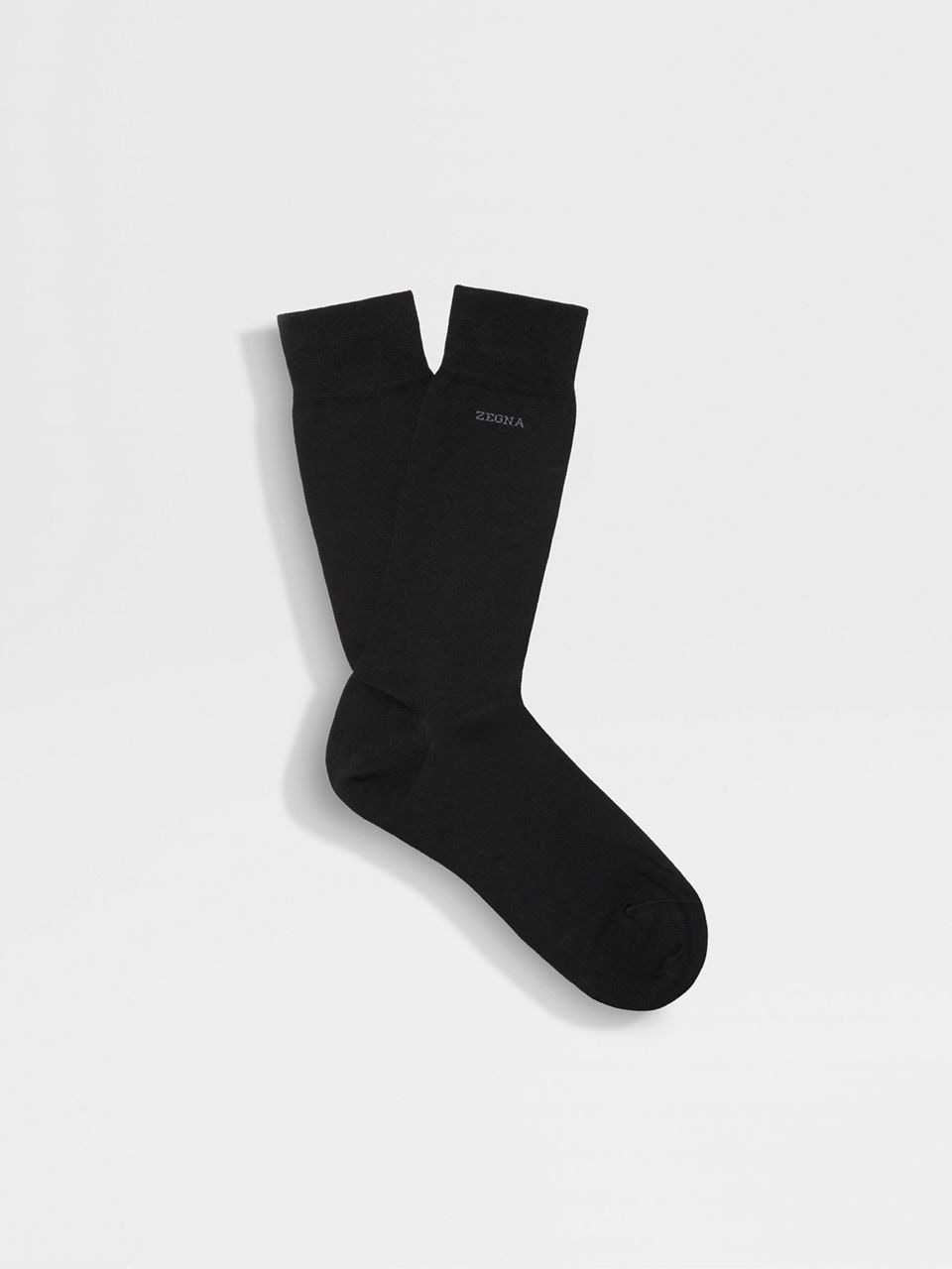 Navy Blue Cotton Blend Socks