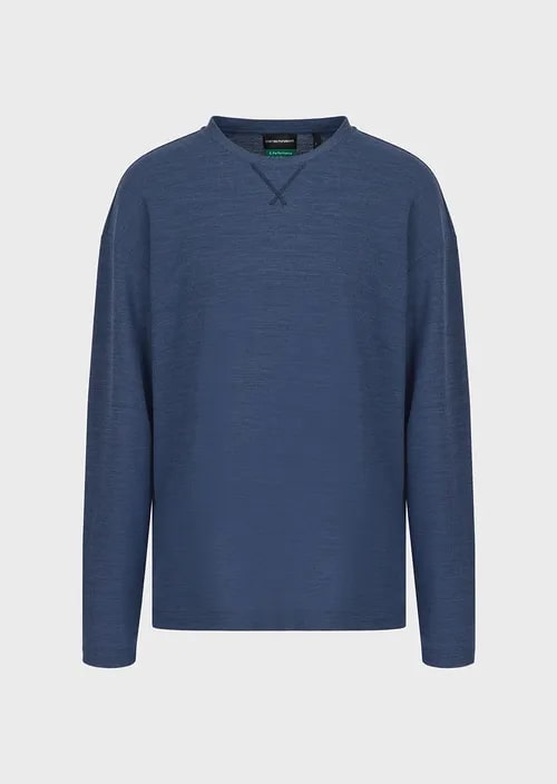 Jumper In A Piqué Jersey Eucalyptus Blend