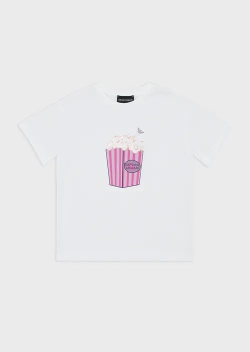 Kids Jersey T-Shirt With Popcorn Print, view 3