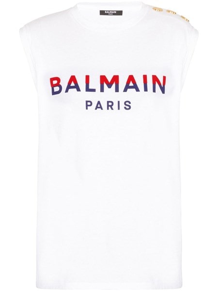 Balmain  Flocked Balmain Paris T-Shirt