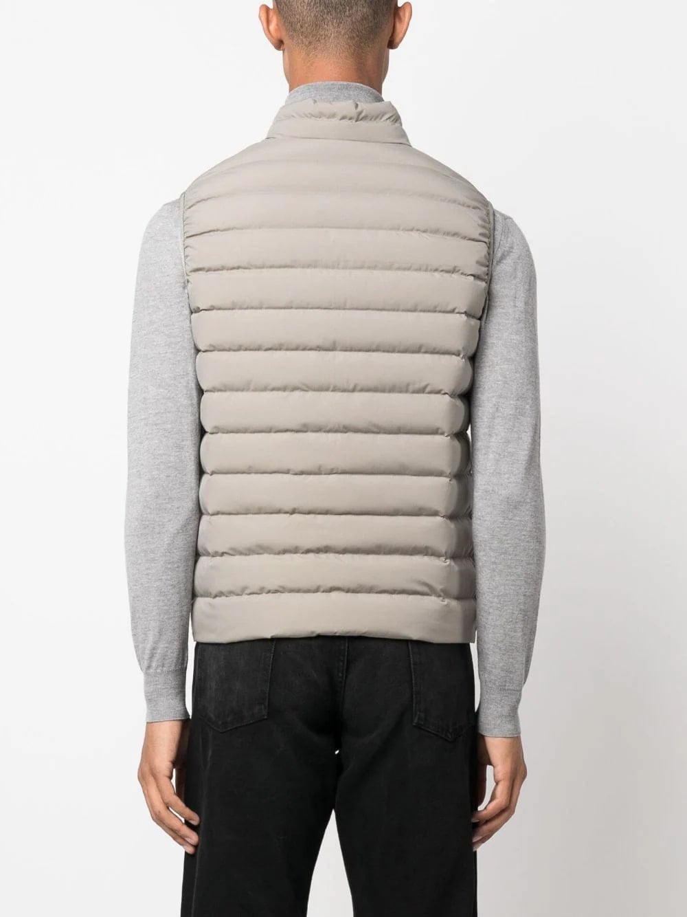 Quilted Sleeveless Nylon Down Jacket, view 4