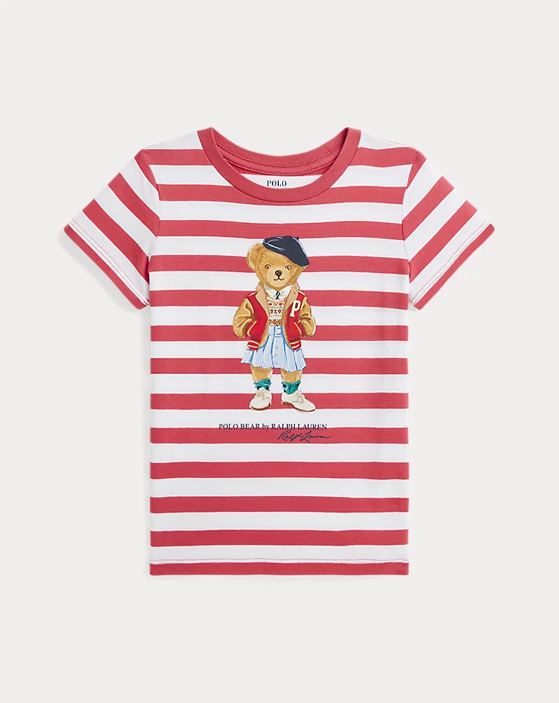 Polo Ralph Lauren Striped Polo Bear Cotton Jersey Tee