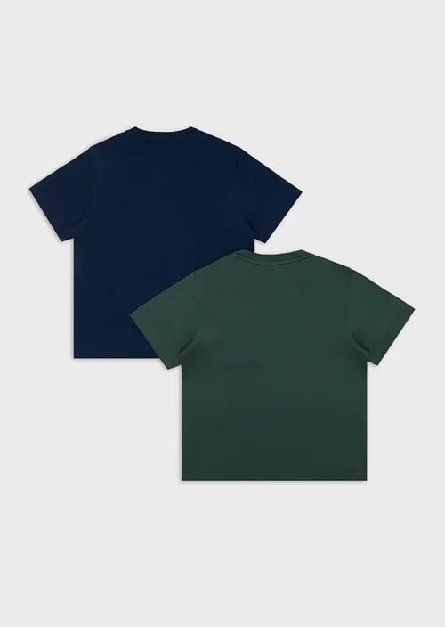 Two-pack of T-shirts with op-art logo print, view 3