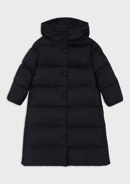 Kids Long, Quilted-Nylon Puffer Jacket With Recycled Down