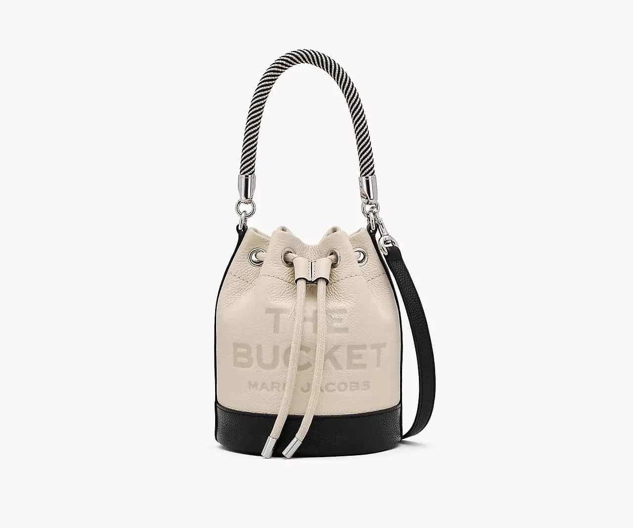 The
Colorblock Leather Bucket Bag