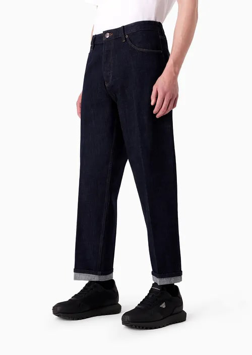 J69 Denim Lab Loose-Fit Selvedge Denim Jeans, view 2