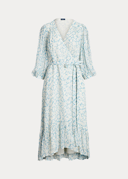 Polo Ralph Lauren Floral Crinkle Georgette Wrap Dress