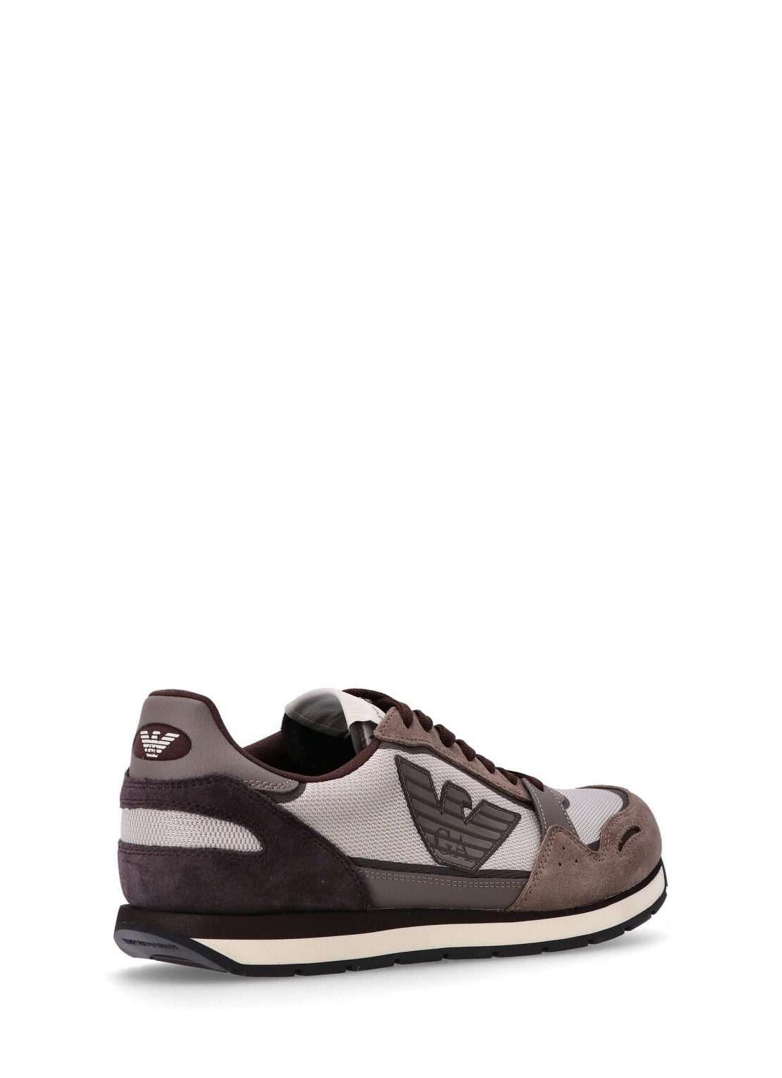 Mesh Sneakers With Suede Details And Eagle Patch, view 4