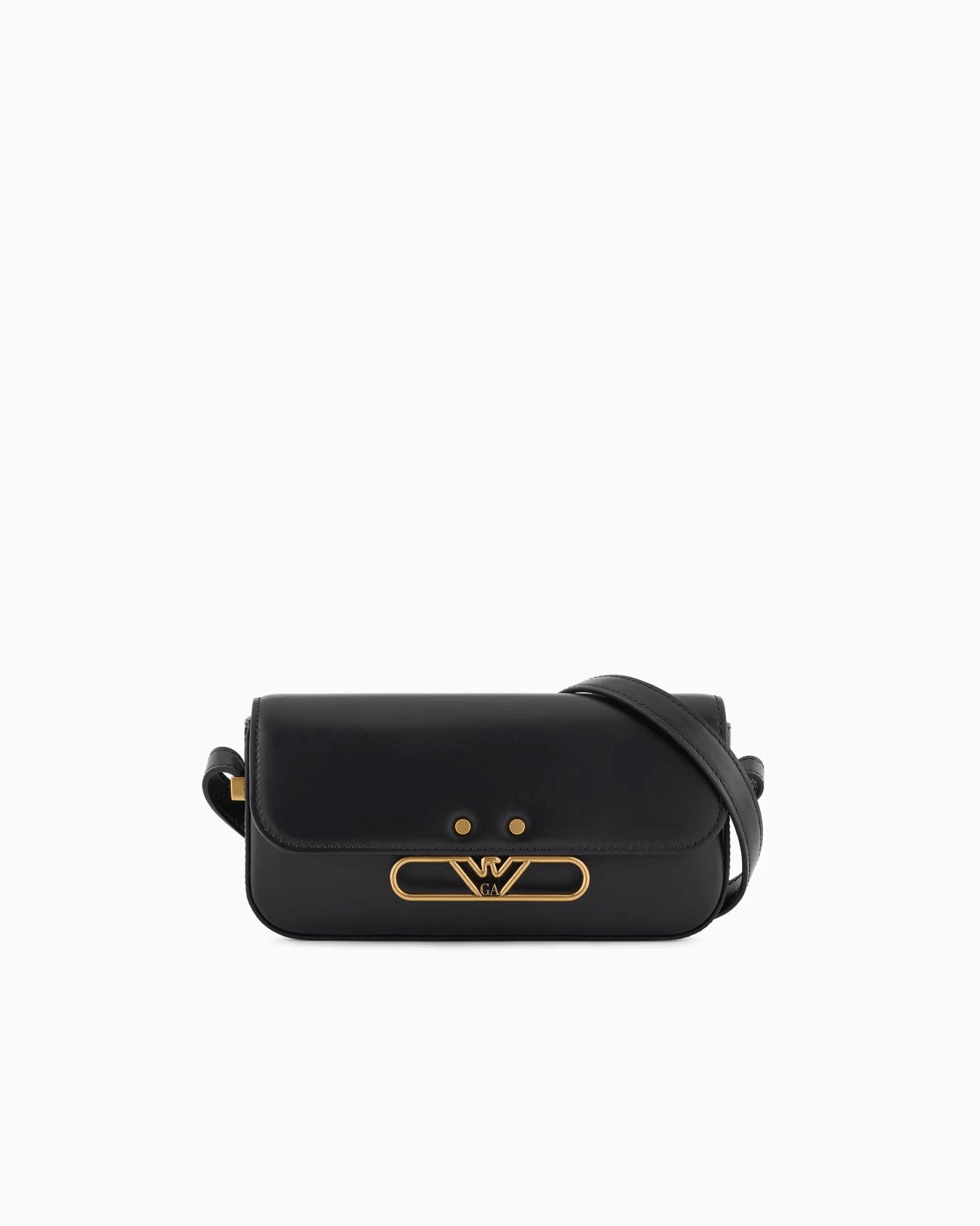 Smooth leather mini shoulder bag with metal eagle logo