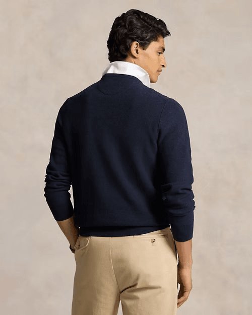 Textured Cotton Crewneck Jumper, view 4