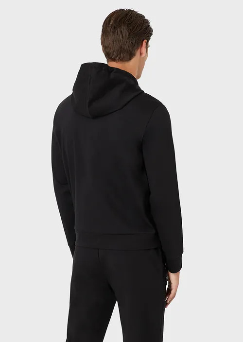 Hooded, Zipped, Ponte-Di-Roma Sweatshirt, view 3