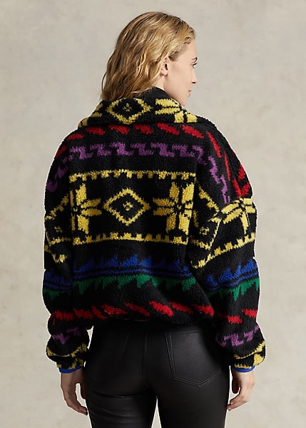 Polo Ralph Lauren Geo-Motif Ripstop-Trim High-Pile Jacket, view 4
