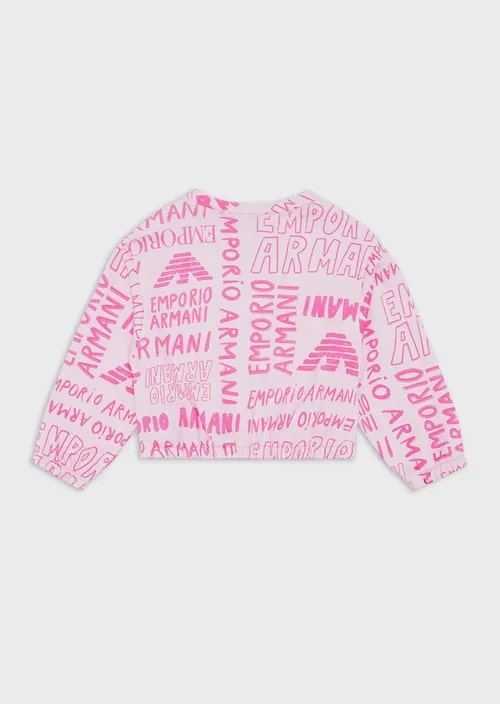 Kids Jersey Sweatshirt With All-Over Ea Crew Lettering, view 2