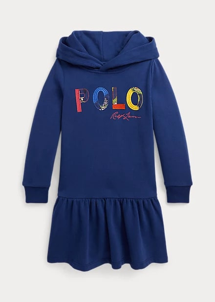 Polo Ralph Lauren Sweatshirt Dress With Hood And Logo