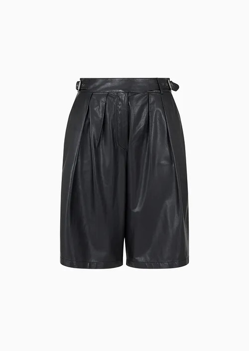 Oversized Bermuda Shorts In Pleated Nappa Calfskin