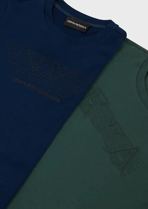 Two-pack of T-shirts with op-art logo print, view 2